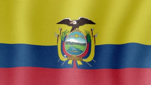 Ecuador National Flag Waving Animation