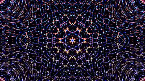 Abstract Glowing Geometric Grid Light Pattern Loop