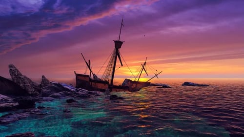 Old Ship On The Reef