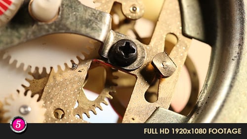 Close up of Clock Gears Turning