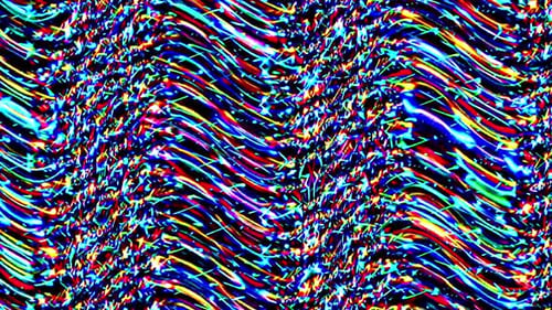 hell leuchtend setzen die Linien die Bewegung der bunten Wellen auf schwarzem Hintergrund in Bewegung