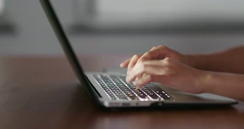 Work on laptop computer