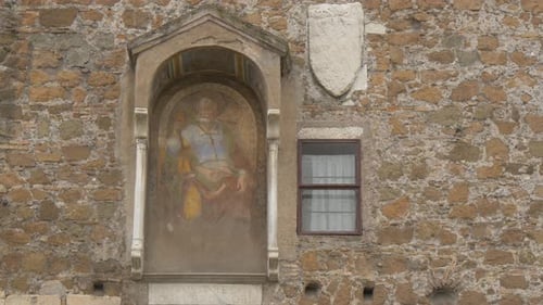 Mural on a stone wall