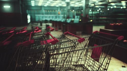 Empty Closed Supermarket Due Covid19 Coronavirus Epidemic