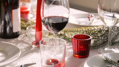 Festive Dining Table Set for Christmas Celebration