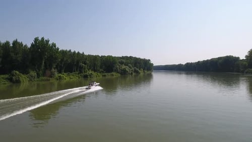 Motor Boat On A River