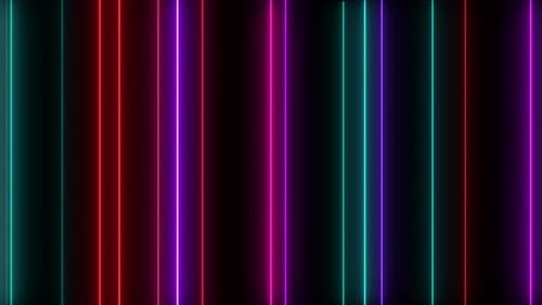 Abstract Vertical Neon Light Grid Loop Background
