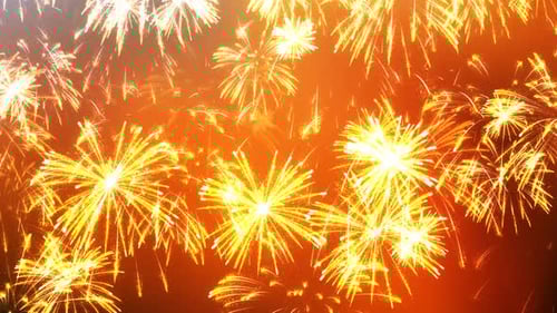 Bright Golden Fireworks Display for New Year's Eve Celebration