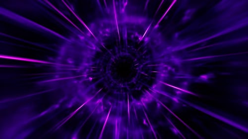 Abstract Purple Light Tunnel Hyperspace Travel Loop