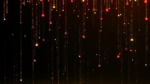 Elegant Falling Golden Star Glitter Particles Background