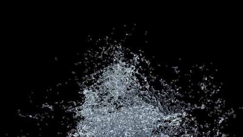 Realistic Water Splash Upwards Element