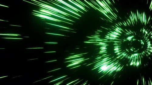 Green Streak Lichtpartikeltunnel 4K 02