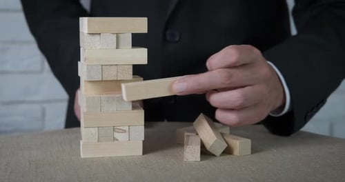 Tower of Blocks Collapsing