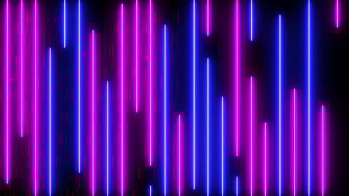 Animated Vertical Blue and Magenta Neon Light Bars Background