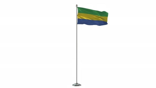 Waving Gabon Flag 3D Animation