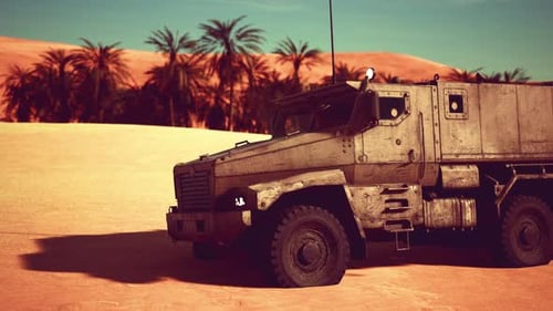 Armoured Military Truck in Desert