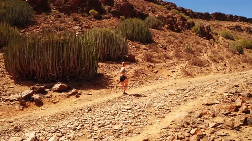 Female Runner Running in Mexico Desert