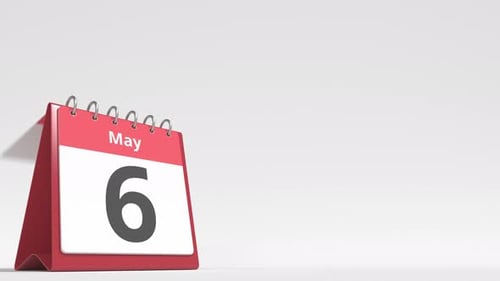 May 7 Date on the Flip Desk Calendar Page