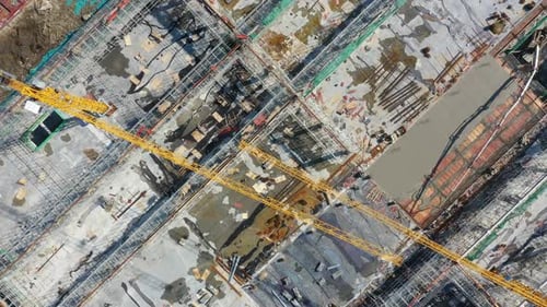 Construction site in city