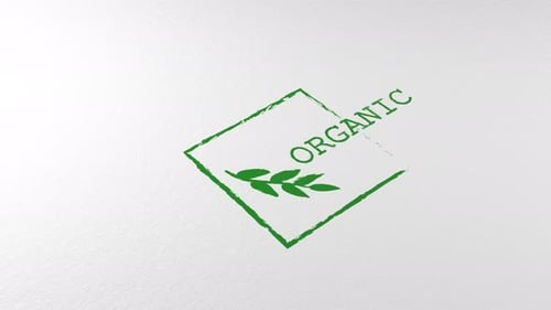 Realistic Organic Product Seal Stamp Reveal