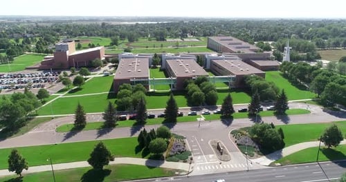Vue aérienne du lycée Fort Collins dans le Colorado.
