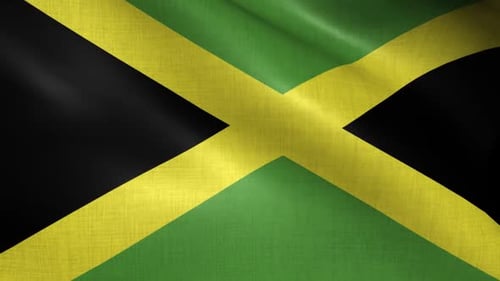 Realistic Waving Jamaica Flag Animation
