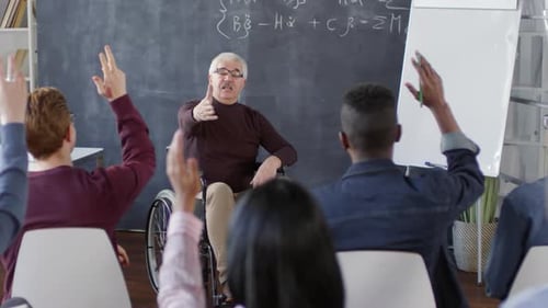 Professor Teaching Students in a Classroom Setting