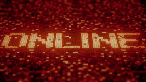 Digital Online Text Reveal with Hexadecimal Code Pixels