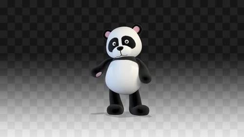 Animated 3D Cartoon Panda Character Movement Loop
