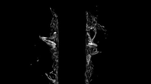Dynamic Fluid Water Collision Reveal Transition