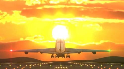 Avión de aterrizaje grande capturado por una cámara de mano