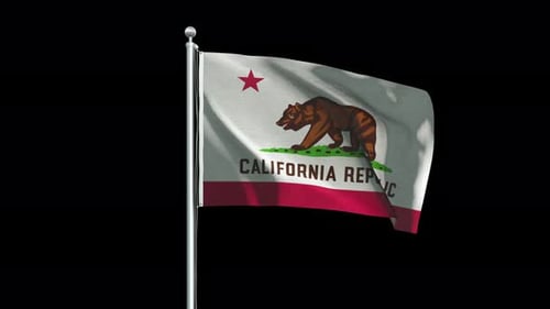 Waving California Republic State Flag Animation