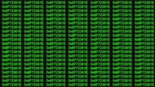 Codage vert lumineux animé