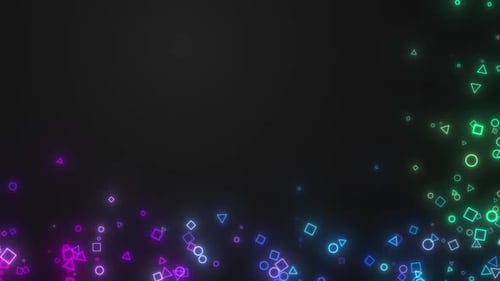 Dynamic Neon Geometric Shapes Loop Background