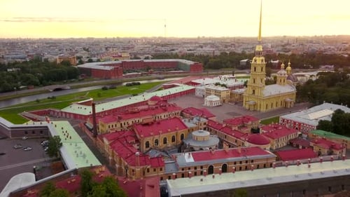 Petropavlovskaya Krepost of Saint-Petersburg. Quadrocopter Aerial