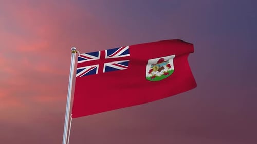 Bermuda Flag Waving Realistic Animation