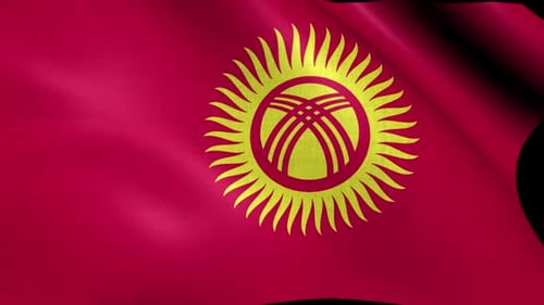 Seamless Loop Waving Kyrgyzstan Flag