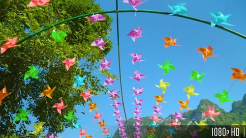 Colorful Pinwheels Spinning in the Breeze