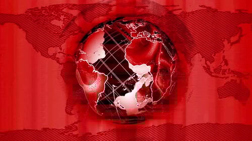 Dynamic Red Globe Futuristic Broadcast News Background