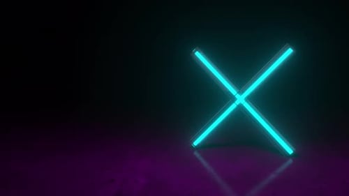Vibrant Neon X Shape Reveal Animation