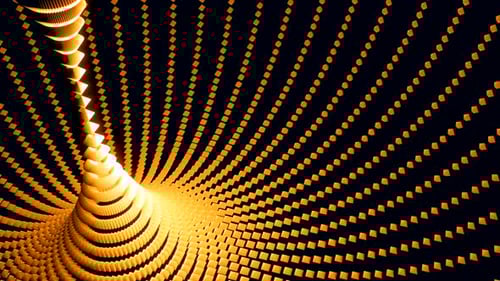 Seamless Golden Geometric Cubes Tunnel Loop Background