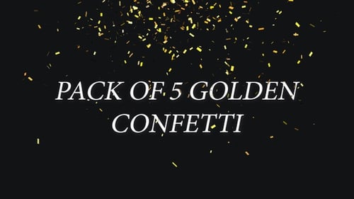 Set of 5 Golden Trendy Confetti, Gunshot Popper Explosions Falling