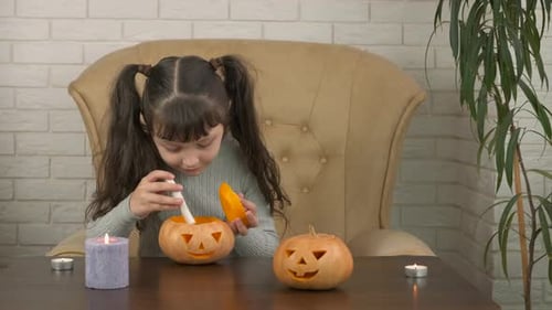 Preparing for Halloween.