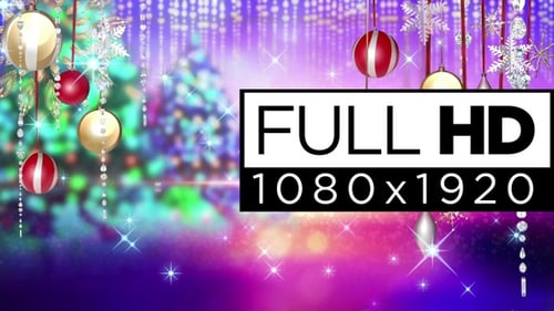 Christmas Holiday Festive Ornaments Sparkling Background Loop