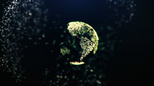 Globe Emerging From Particles