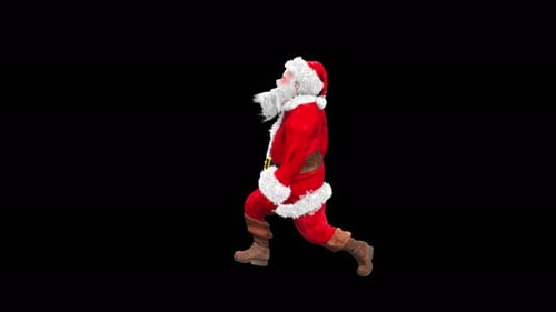 3D Animated Santa Claus Character Stepping Walk Cycle for Christmas