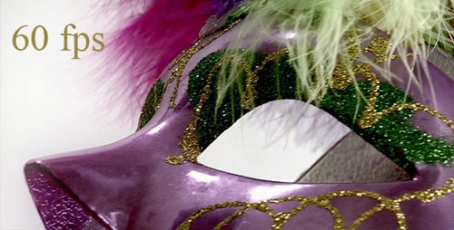 Ornate Glittering Mardi Gras Mask Rotating