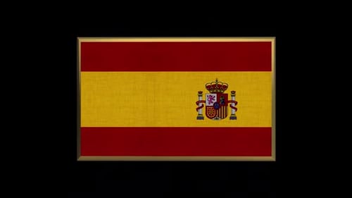 Animated Seamlessly Looping 3D Spanish Flag