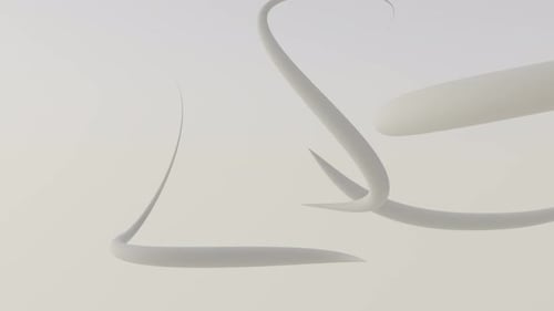 Animation transparente des tuyaux de courbe blanche en mouvement