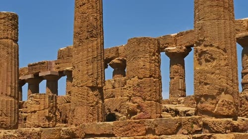 Agrigente, Vallée des Temples, Syracuse, Sicile, Italie. Le temple de Junon est daté de 450 avant J.-C
.